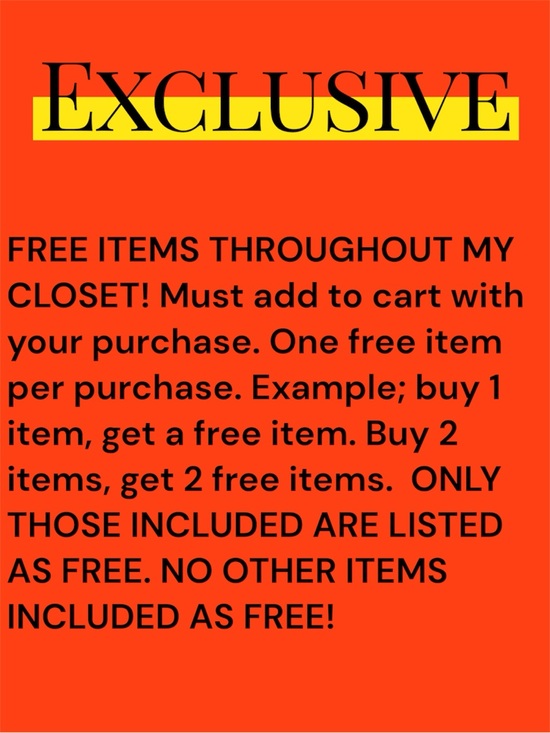Accessories - Exclusive Free Items Promotional Sign - Orange and Yellow
